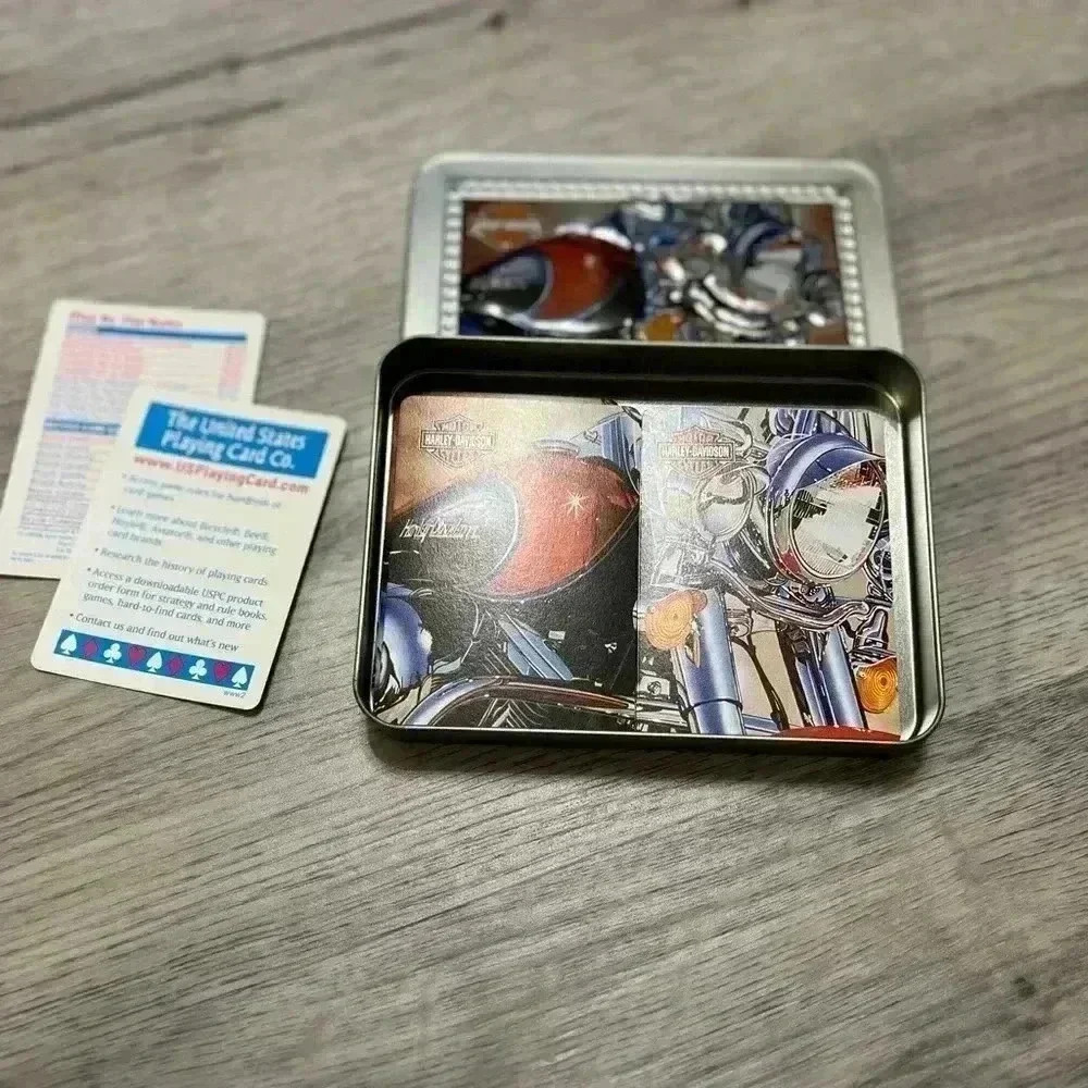 Harley Davidson playing cards with tin case